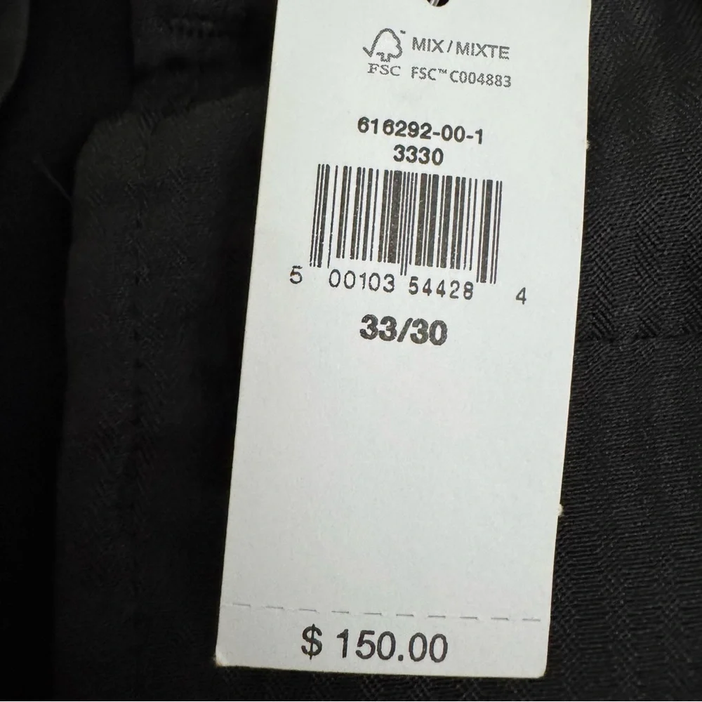 Banana Republic Modern Classic‎ Plain Weave Suit Trouser Pants Black Size 33x30